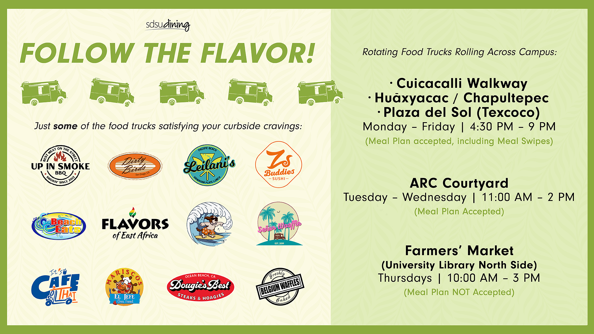 Follow the Flavor! Just some of the food trucks satisfying your curbside cravings.